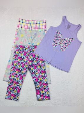 George Lot of 4 girls cropped leggings and tank top. All are size M (7/8).